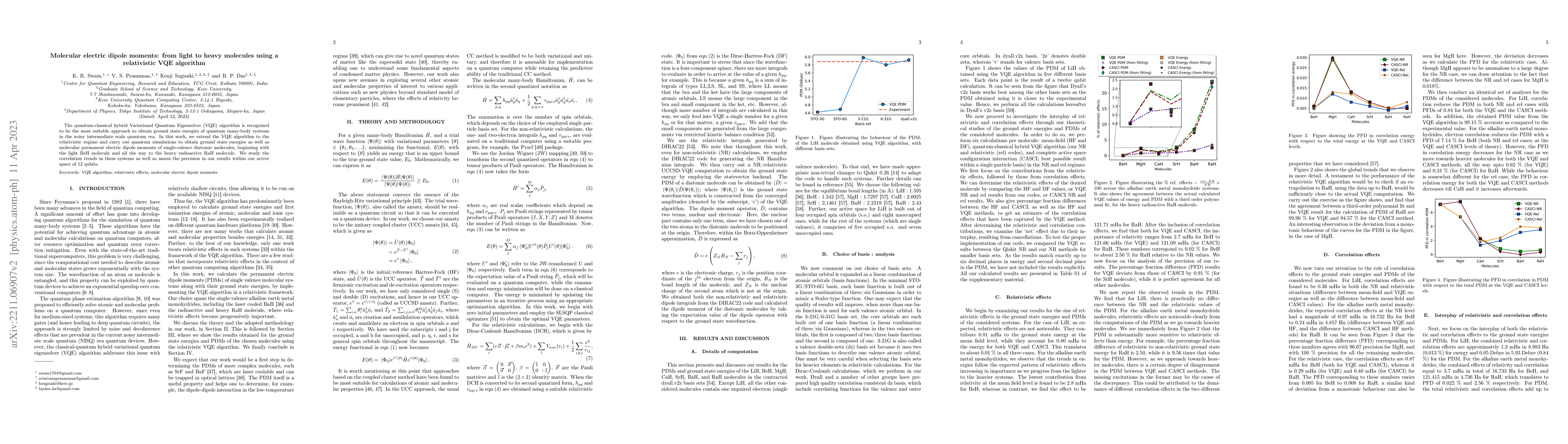 Thumbnail for Molecular electric dipole moments: from light to heavy molecules using a
  relativistic VQE algorithm