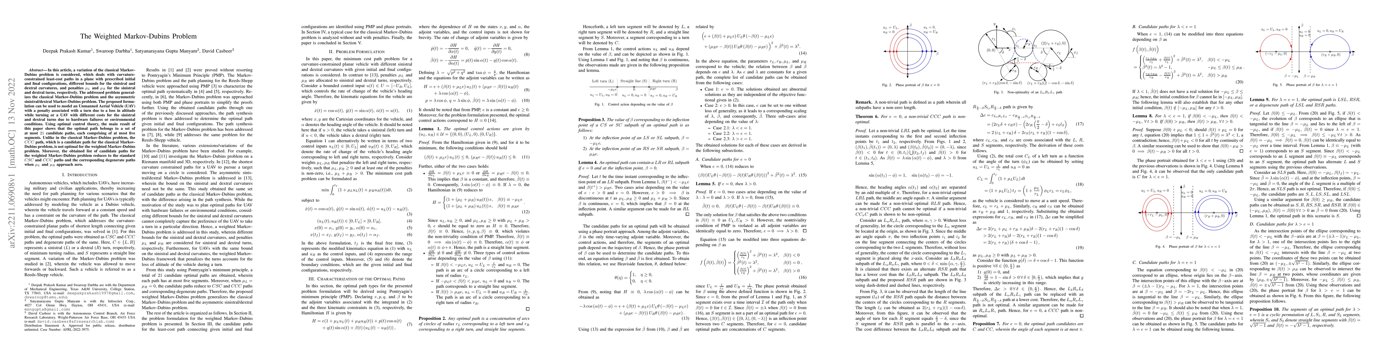 Thumbnail for The Weighted Markov-Dubins Problem