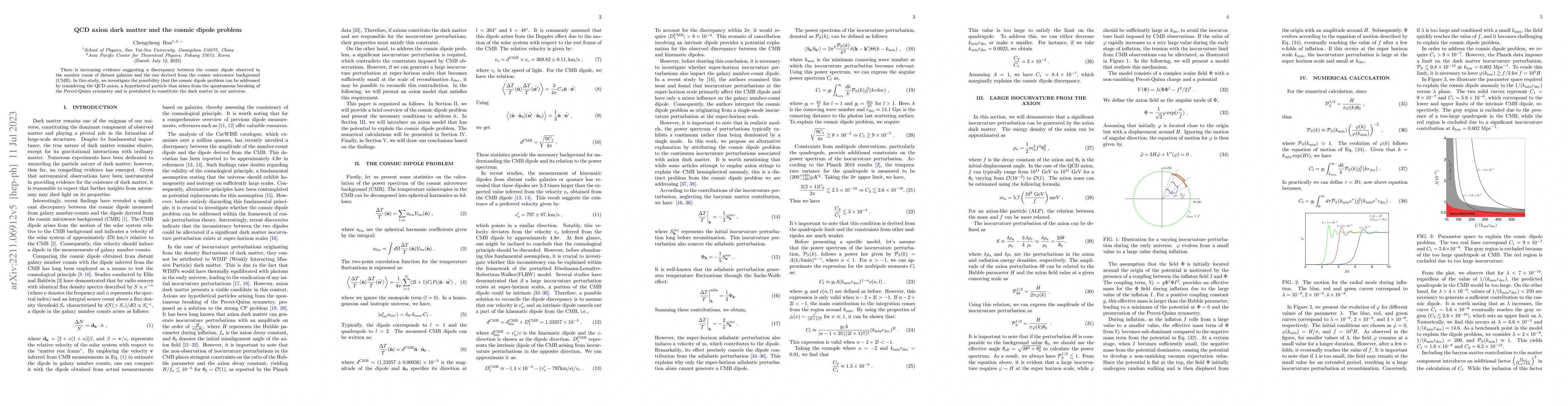 Thumbnail for QCD axion dark matter and the cosmic dipole problem