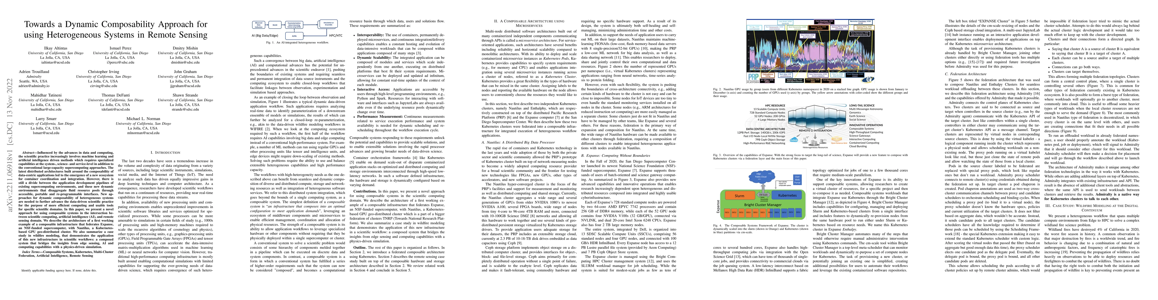 Thumbnail for Towards a Dynamic Composability Approach for using Heterogeneous Systems
  in Remote Sensing