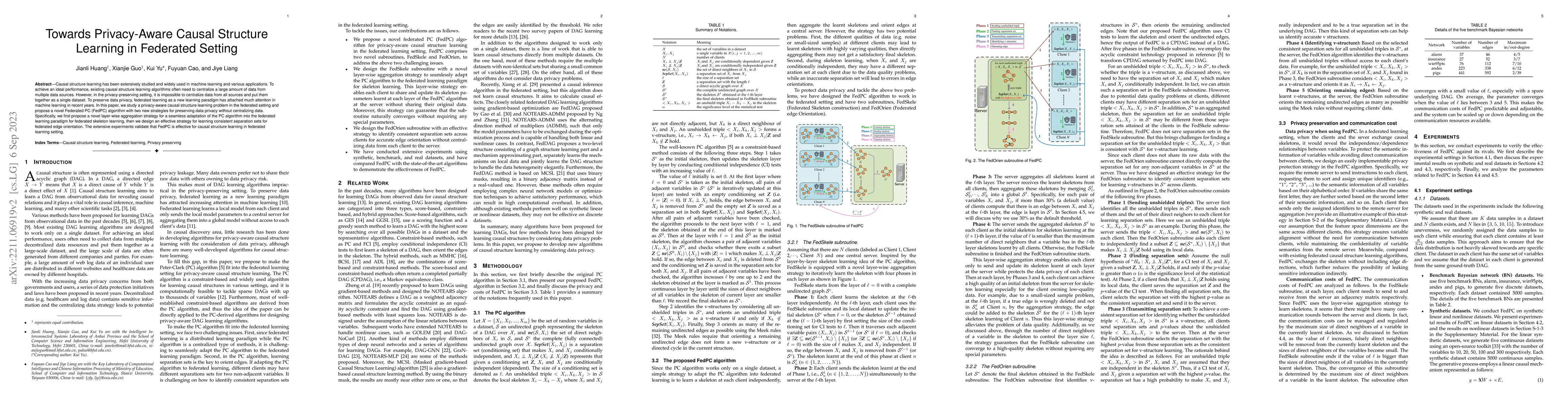 Thumbnail for Towards Privacy-Aware Causal Structure Learning in Federated Setting