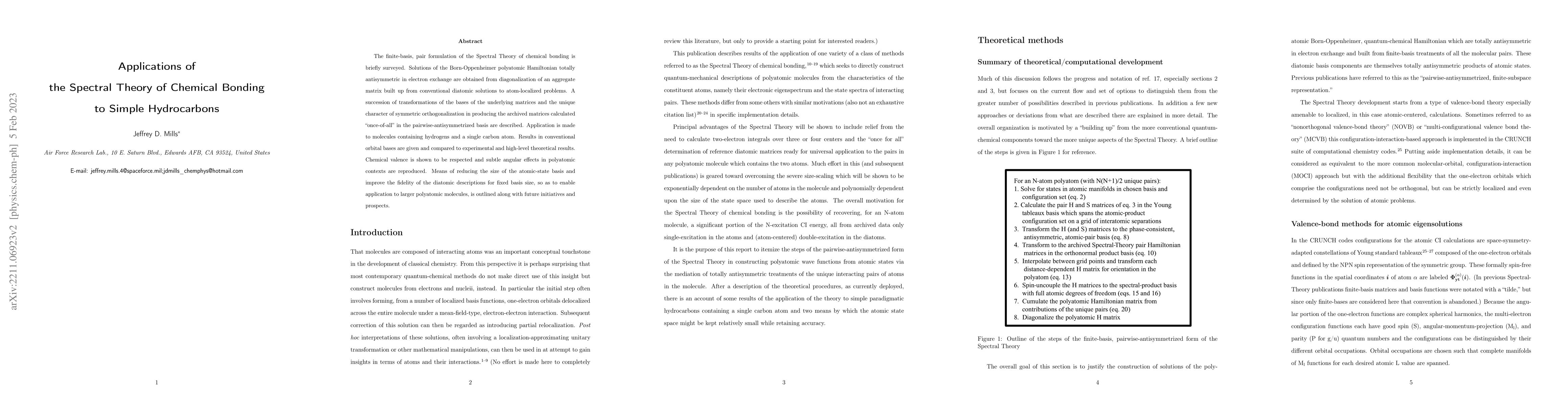 Thumbnail for Applications of the Spectral Theory of Chemical Bonding to Simple
  Hydrocarbons