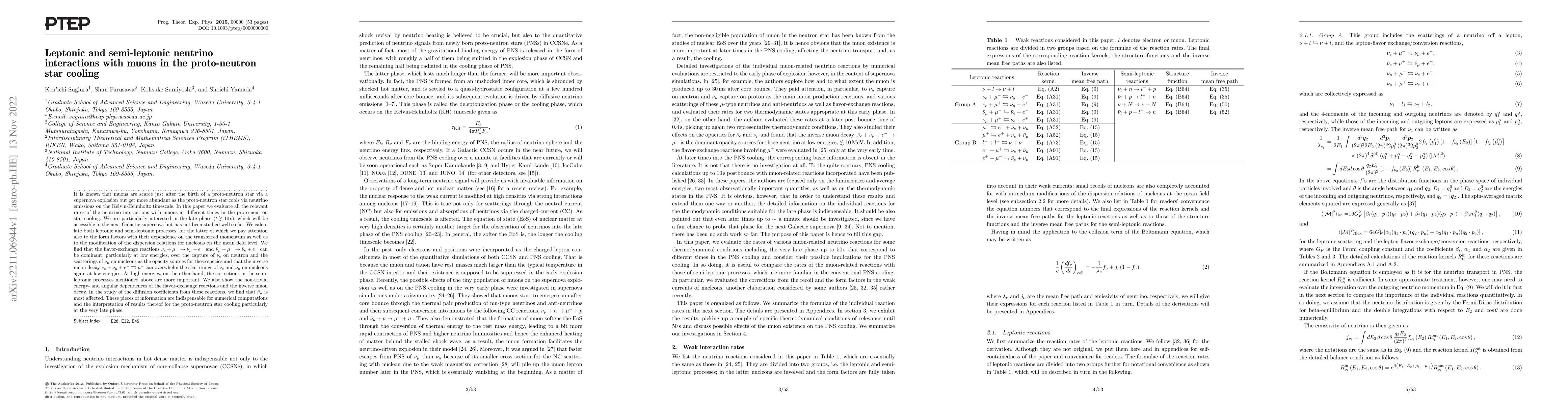 Thumbnail for Leptonic and semi-leptonic neutrino interactions with muons in the
  proto-neutron star cooling