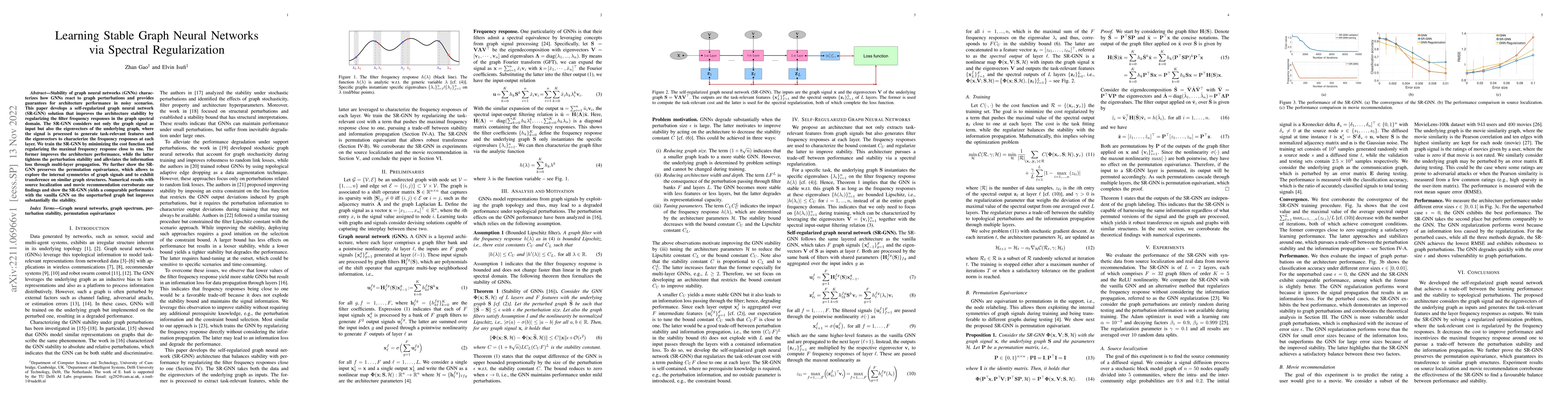 Thumbnail for Learning Stable Graph Neural Networks via Spectral Regularization
