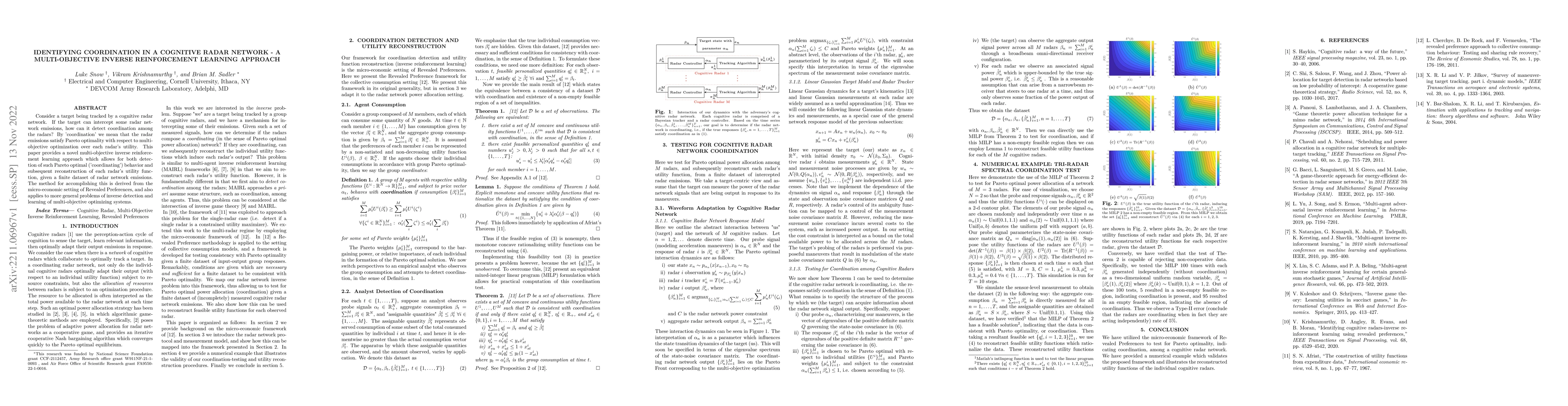 Thumbnail for Identifying Coordination in a Cognitive Radar Network -- A
  Multi-Objective Inverse Reinforcement Learning Approach