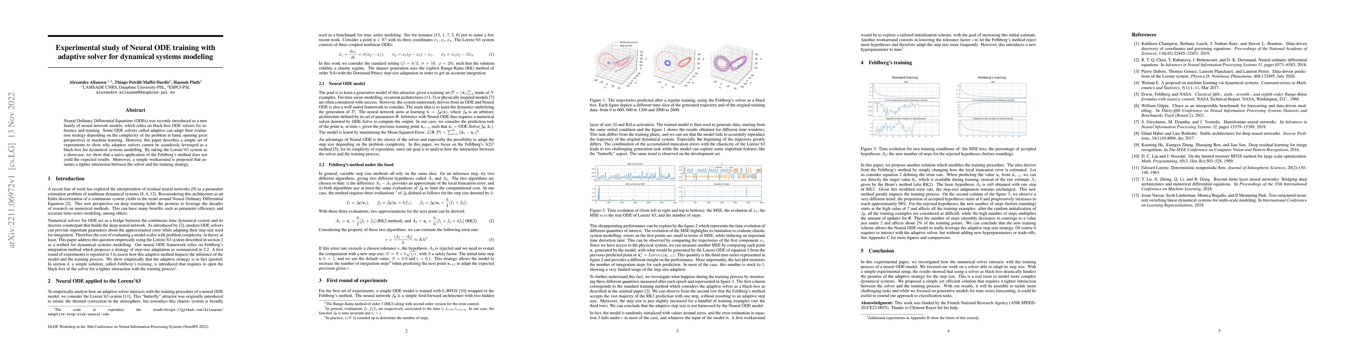 Thumbnail for Experimental study of Neural ODE training with adaptive solver for
  dynamical systems modeling