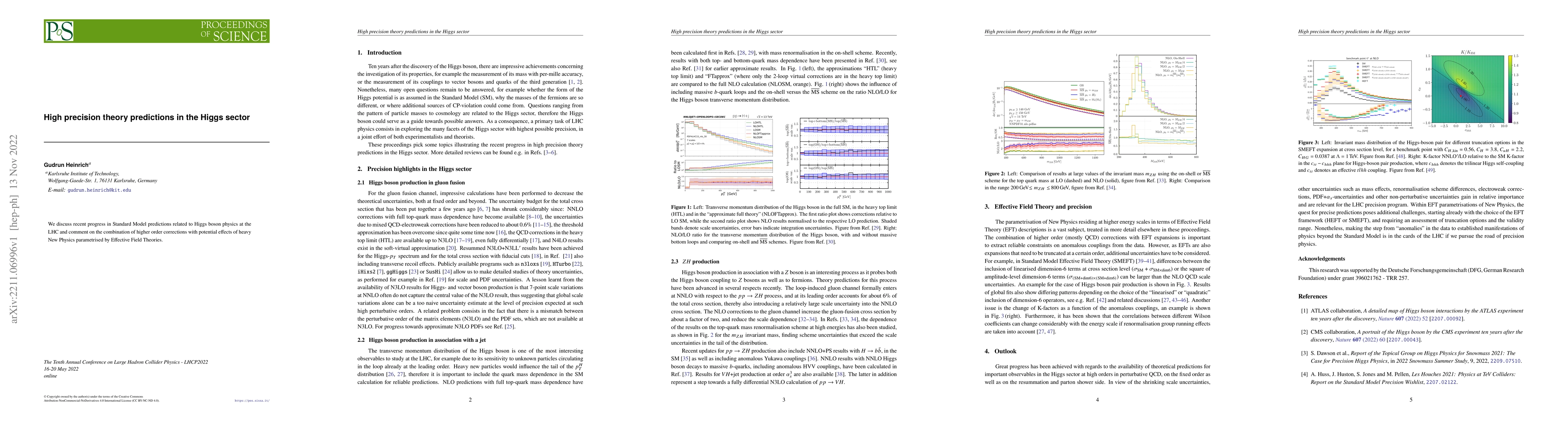 Thumbnail for High precision theory predictions in the Higgs sector