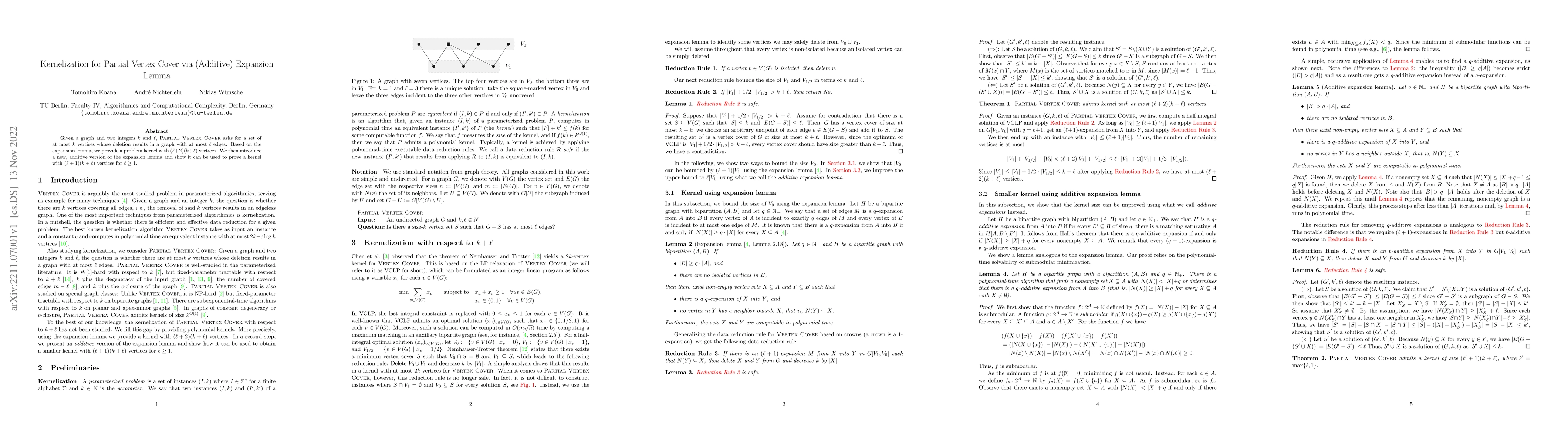 Thumbnail for Kernelization for Partial Vertex Cover via (Additive) Expansion Lemma