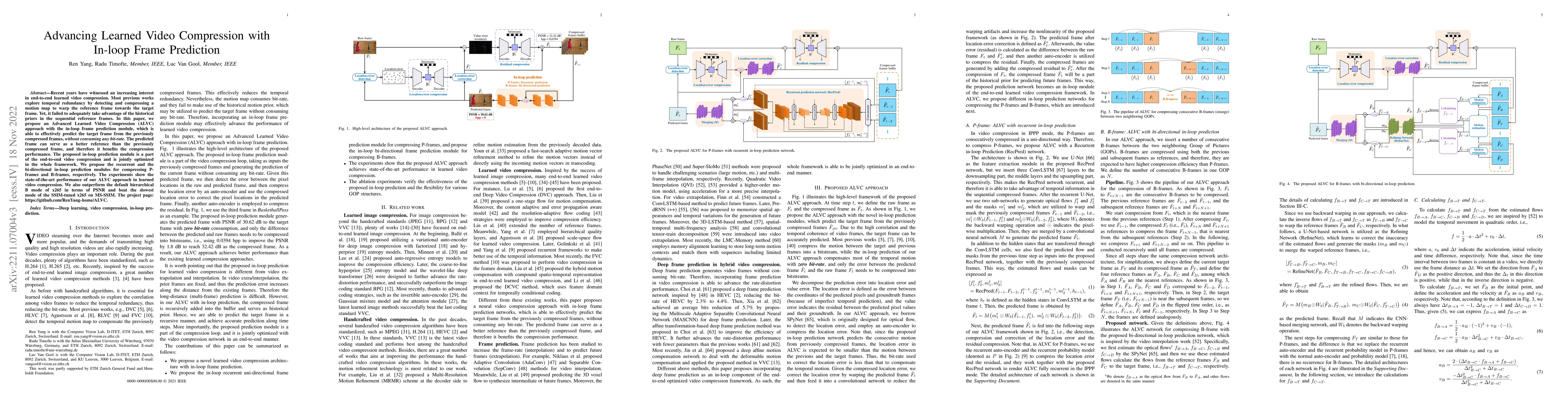 Thumbnail for Advancing Learned Video Compression with In-loop Frame Prediction