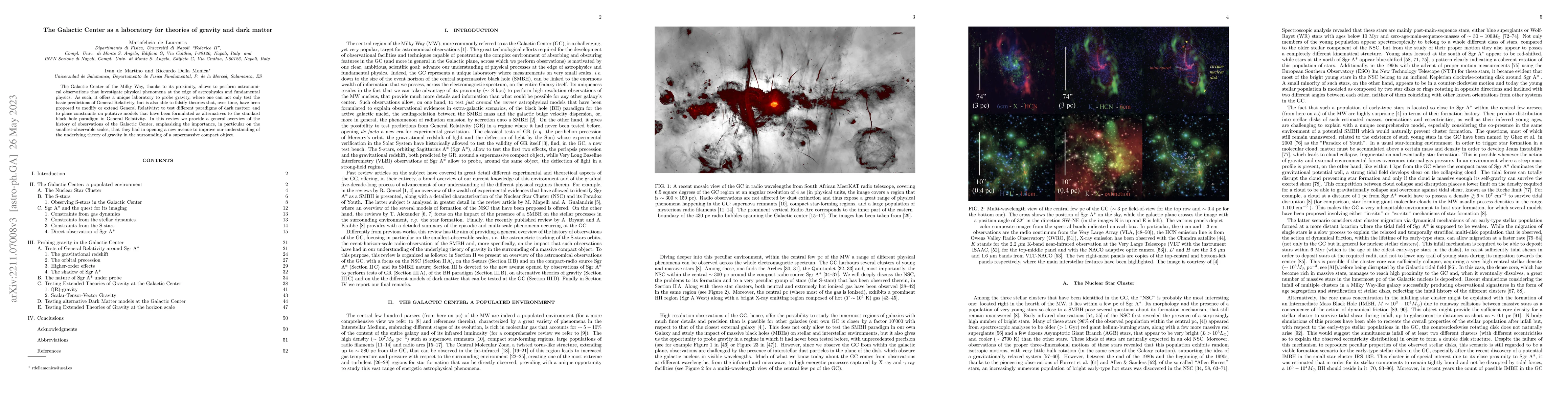Thumbnail for The Galactic Center as a laboratory for theories of gravity and dark
  matter