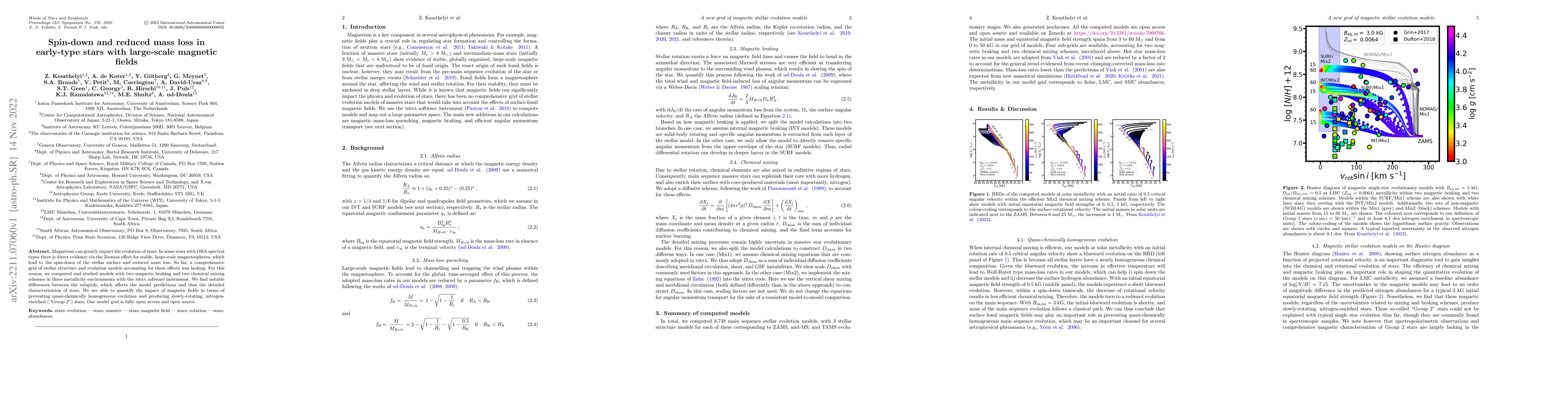 Thumbnail for Spin-down and reduced mass loss in early-type stars with large-scale
  magnetic fields
