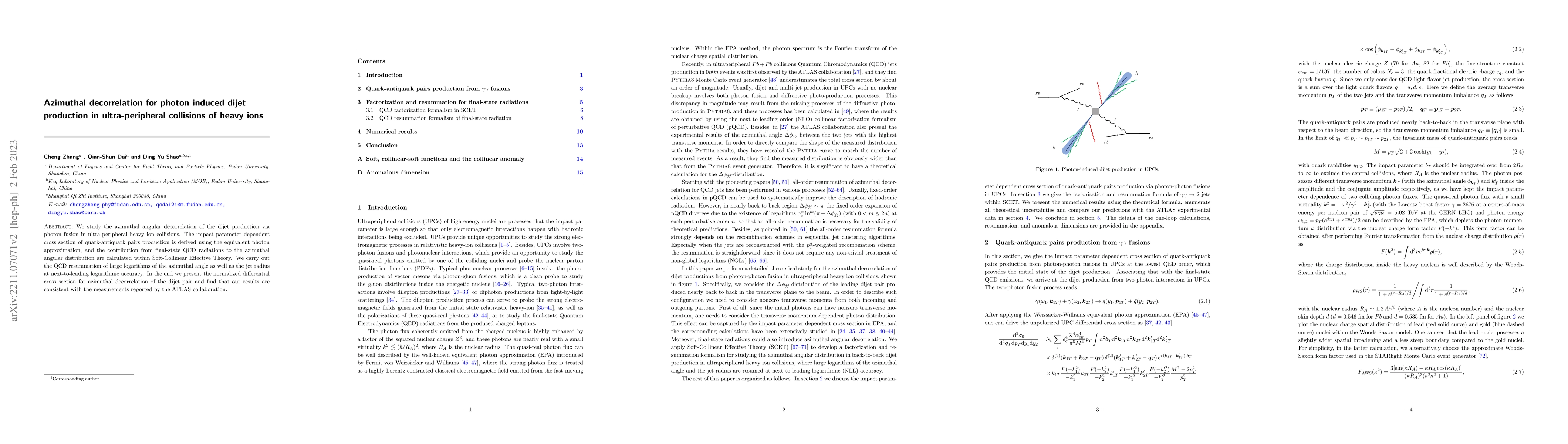 Thumbnail for Azimuthal decorrelation for photon induced dijet production in
  ultra-peripheral collisions of heavy ions