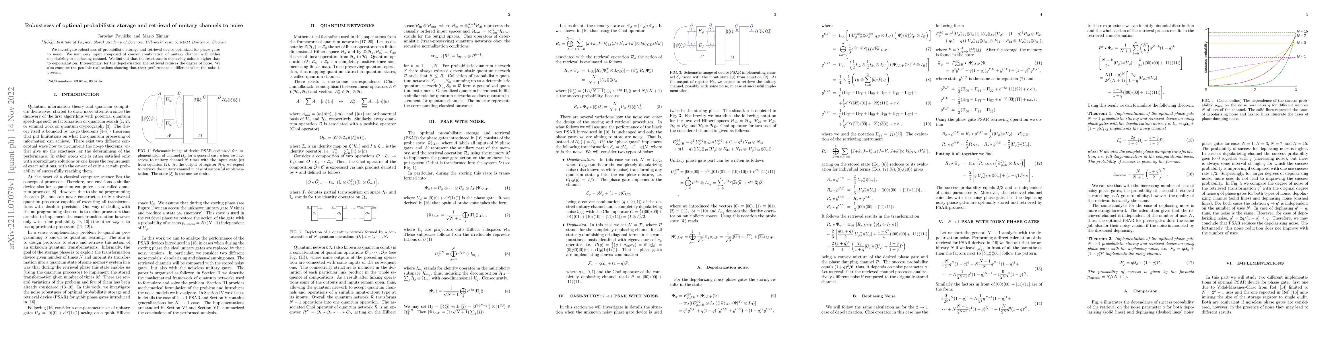 Thumbnail for Robustness of optimal probabilistic storage and retrieval of unitary
  channels to noise