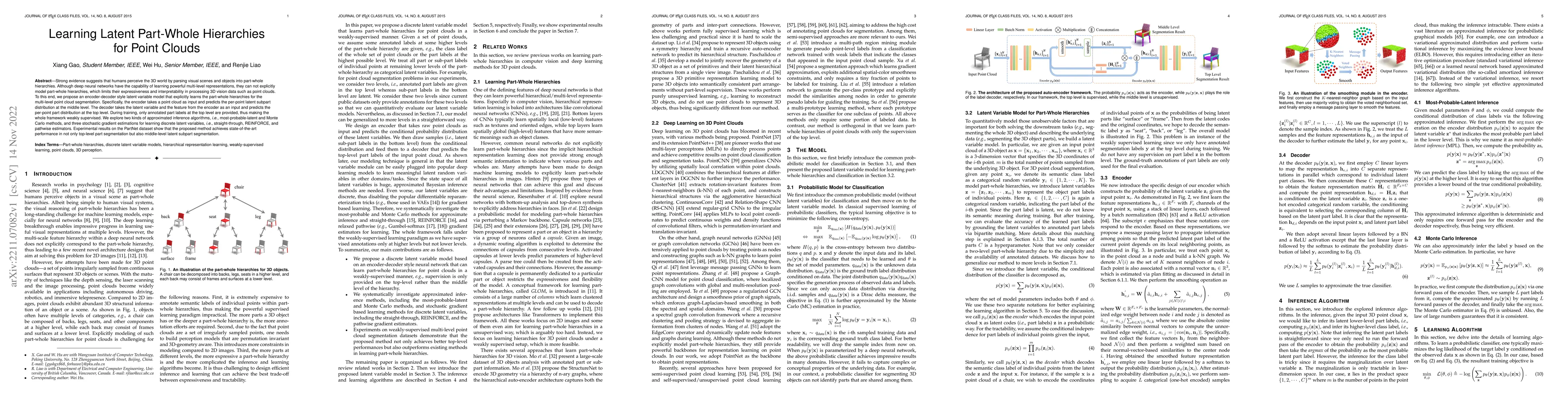 Thumbnail for Learning Latent Part-Whole Hierarchies for Point Clouds