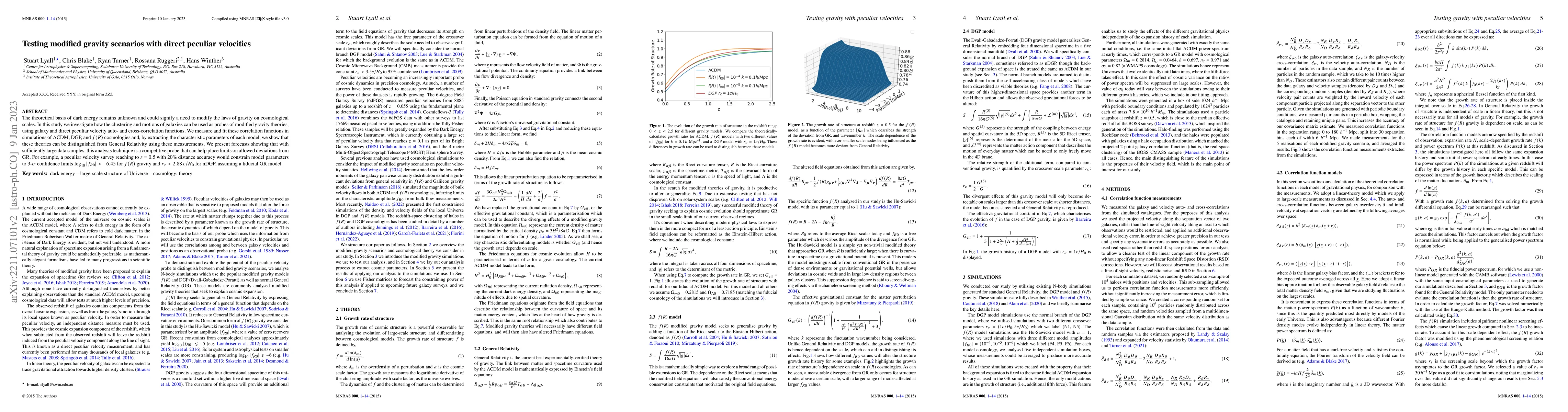 Thumbnail for Testing modified gravity scenarios with direct peculiar velocities