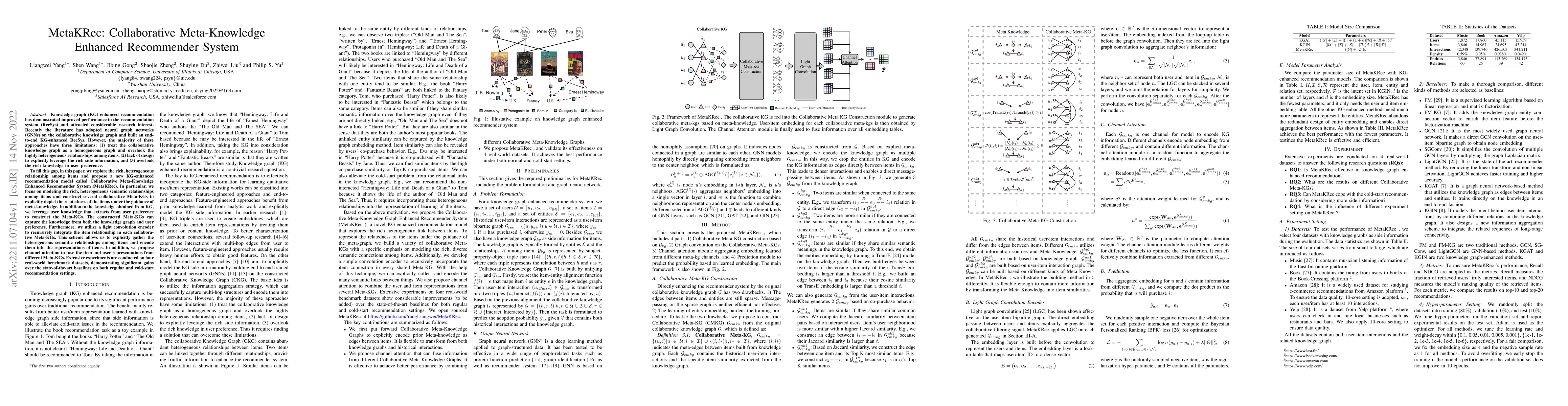 Thumbnail for MetaKRec: Collaborative Meta-Knowledge Enhanced Recommender System