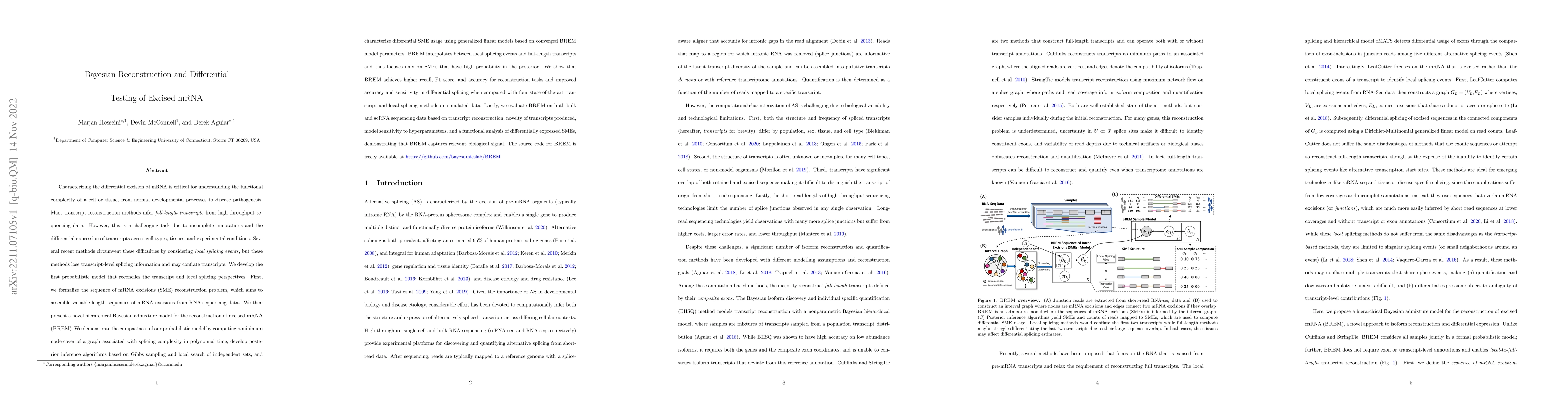Thumbnail for Bayesian Reconstruction and Differential Testing of Excised mRNA