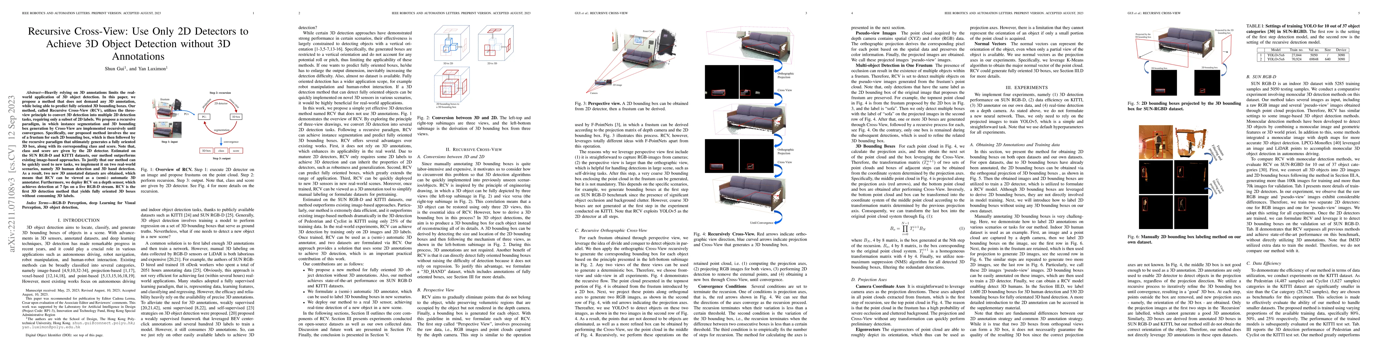 Thumbnail for Recursive Cross-View: Use Only 2D Detectors to Achieve 3D Object
  Detection without 3D Annotations