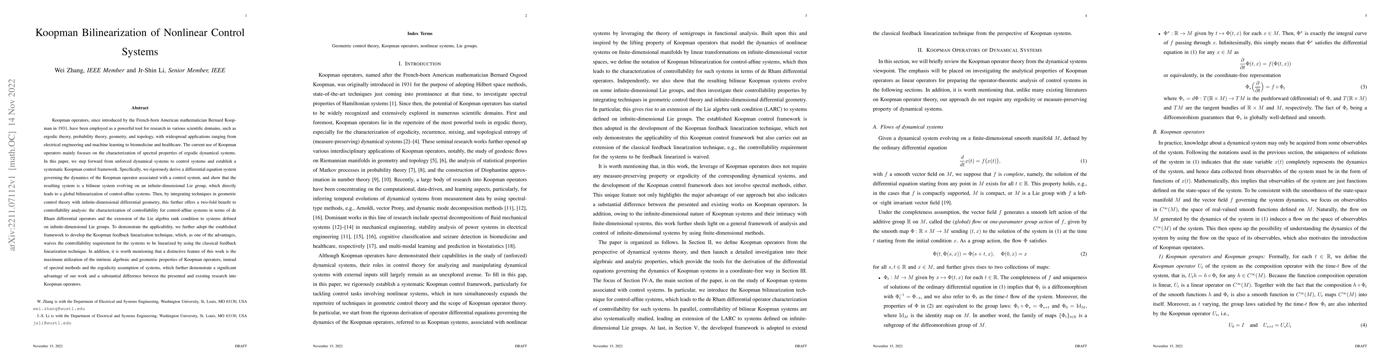 Thumbnail for Koopman Bilinearization of Nonlinear Control Systems