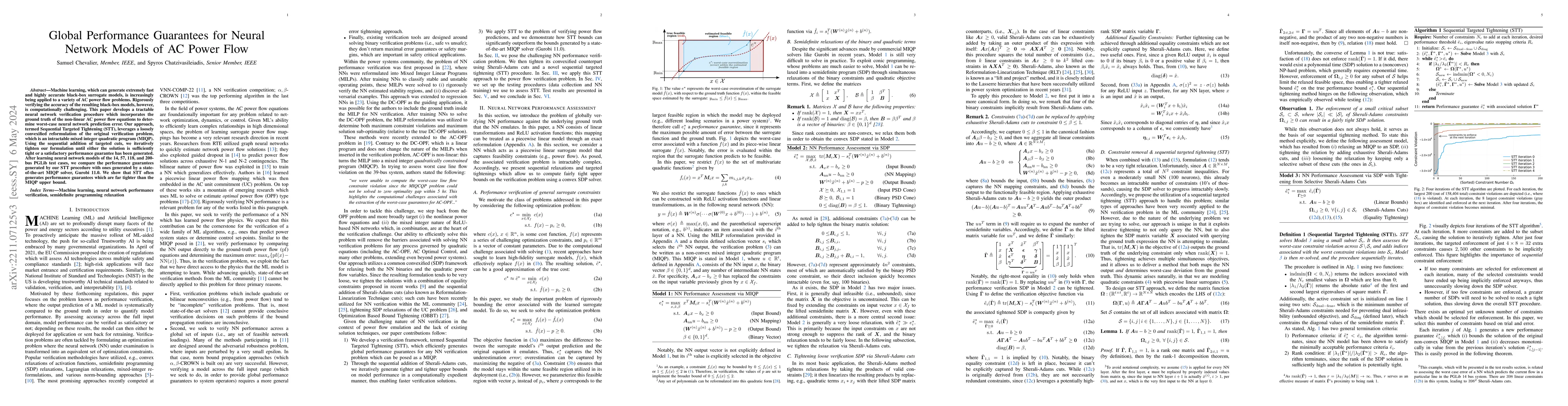 Thumbnail for Global Performance Guarantees for Neural Network Models of AC Power Flow