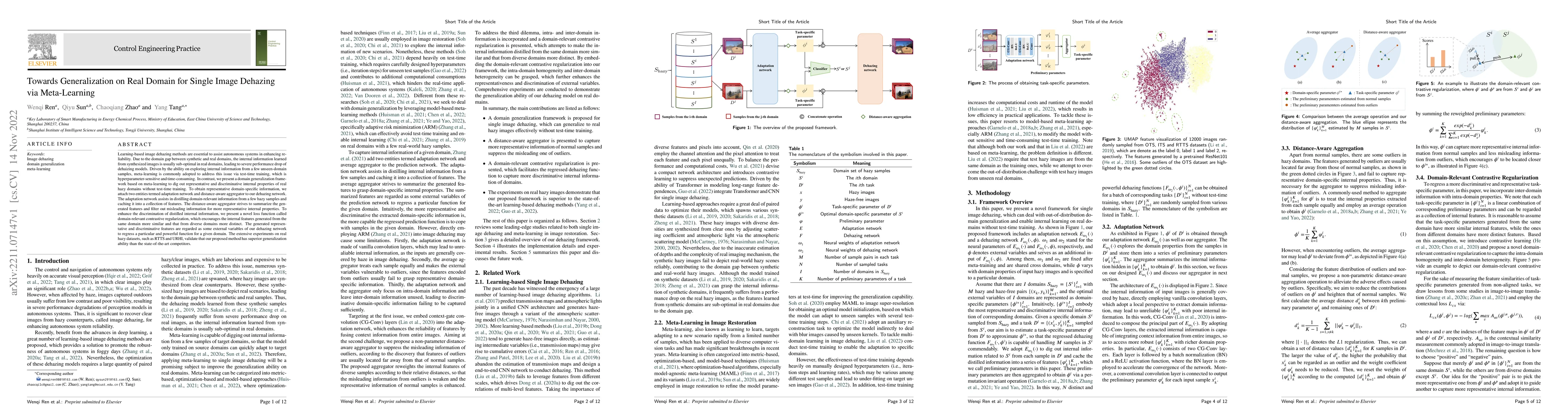 Thumbnail for Towards Generalization on Real Domain for Single Image Dehazing via
  Meta-Learning