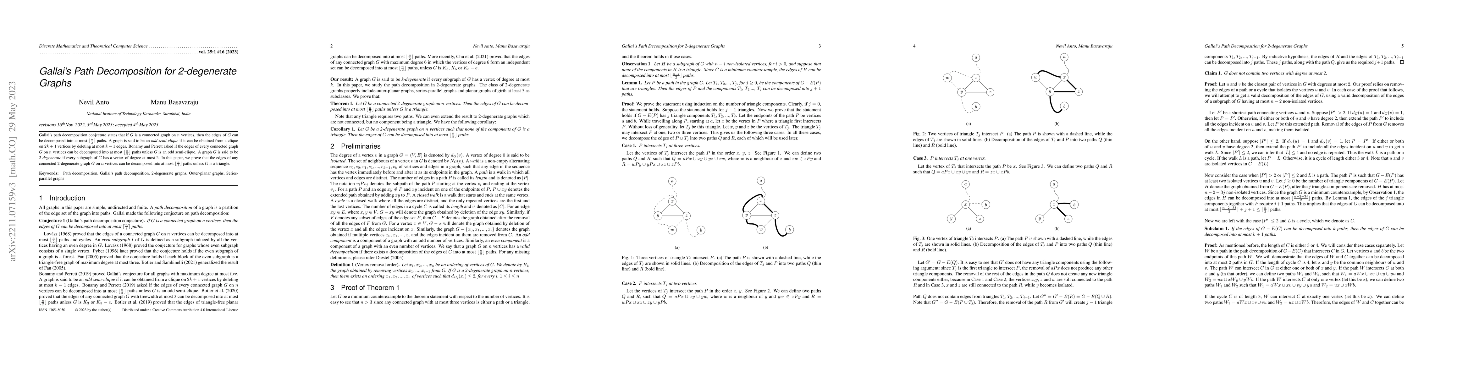 Thumbnail for Gallai's Path Decomposition for 2-degenerate Graphs