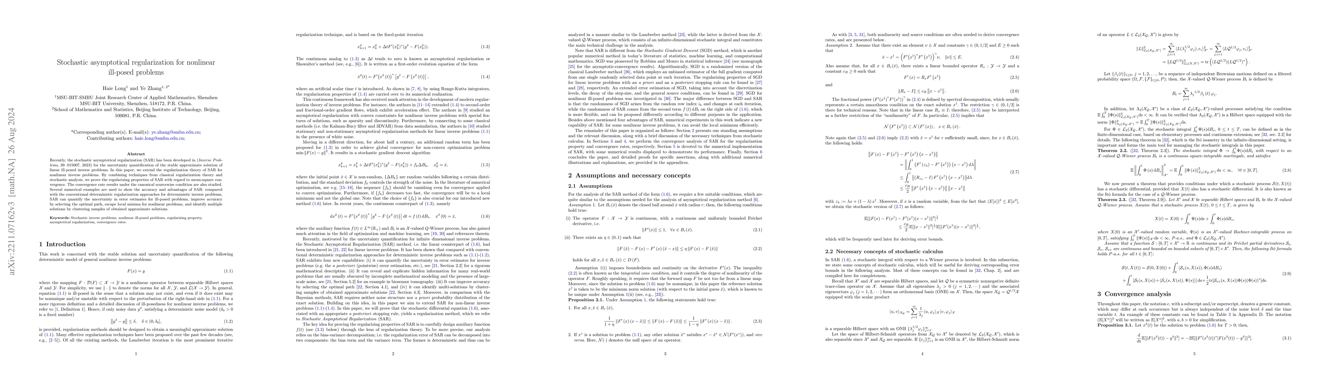 Thumbnail for Stochastic asymptotical regularization for nonlinear ill-posed problems