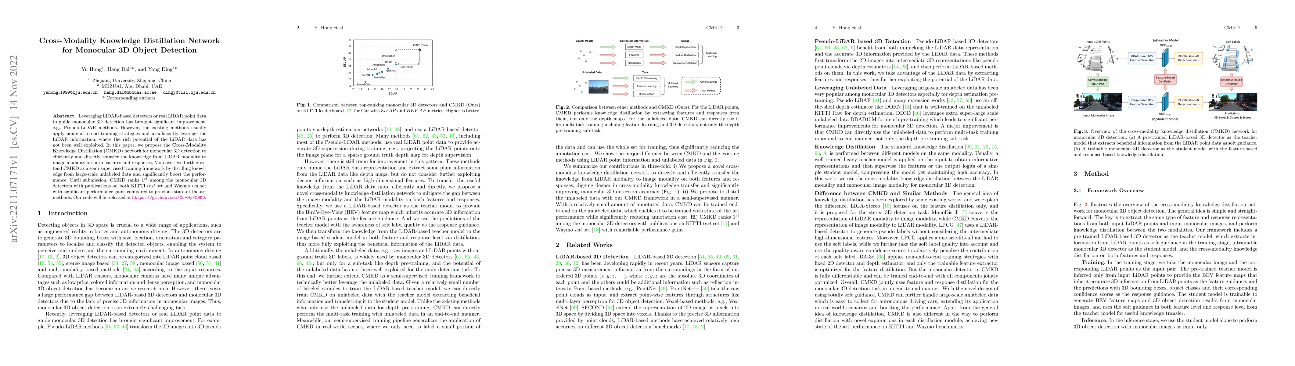 Thumbnail for Cross-Modality Knowledge Distillation Network for Monocular 3D Object
  Detection
