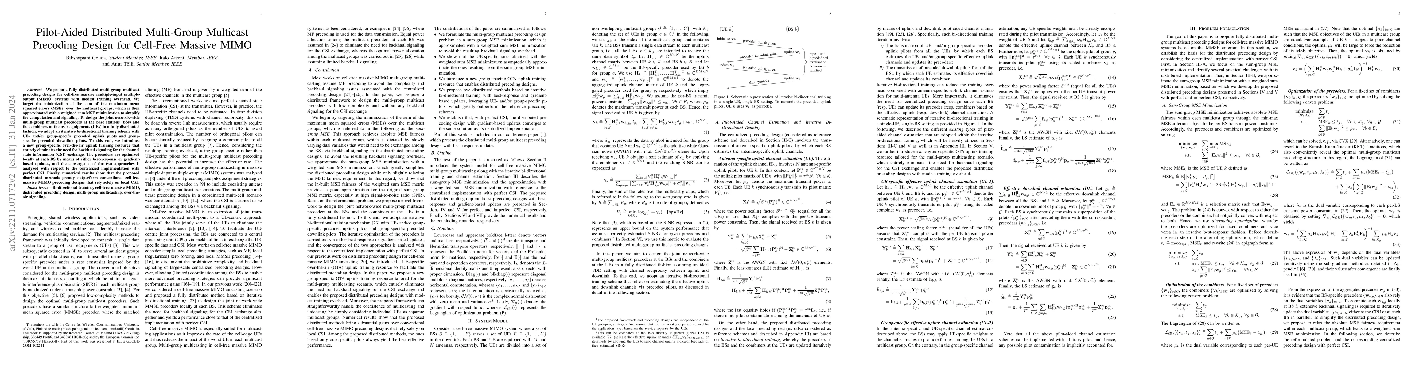 Thumbnail for Pilot-Aided Distributed Multi-Group Multicast Precoding Design for
  Cell-Free Massive MIMO