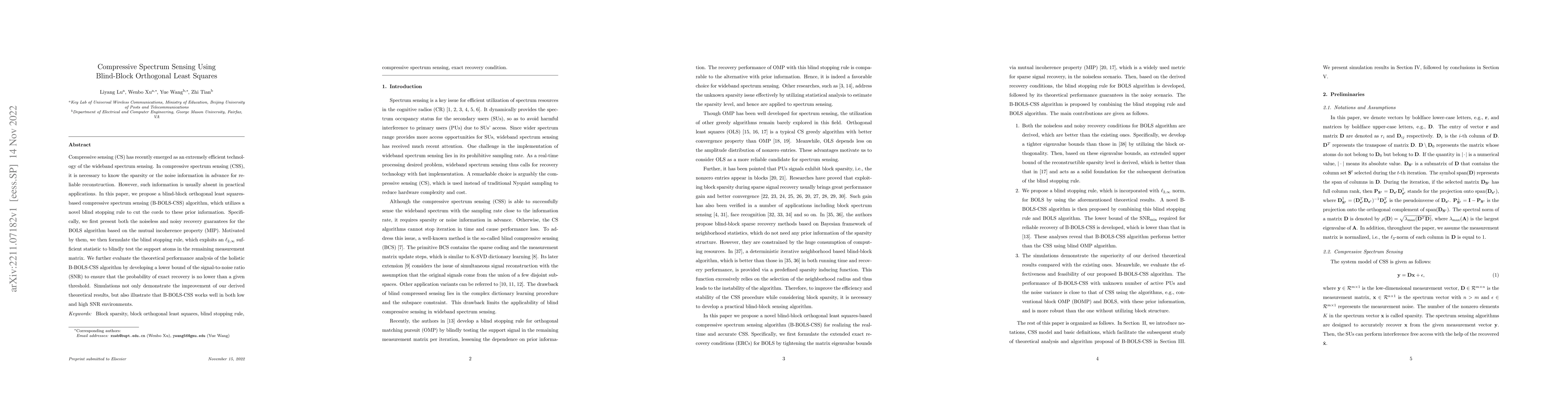 Thumbnail for Compressive Spectrum Sensing Using Blind-Block Orthogonal Least Squares