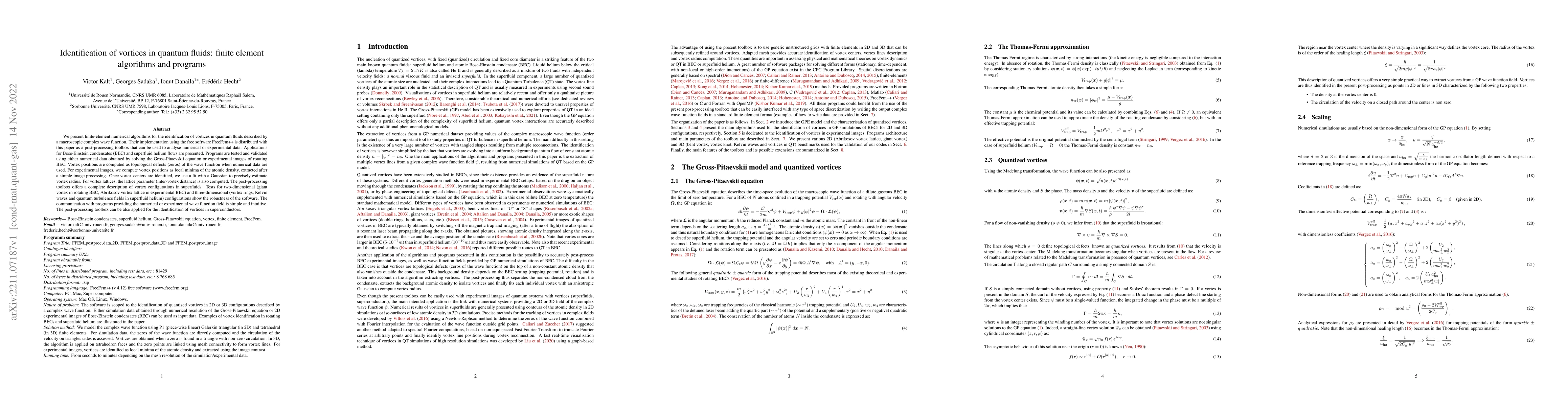 Thumbnail for Identification of vortices in quantum fluids: finite element algorithms
  and programs
