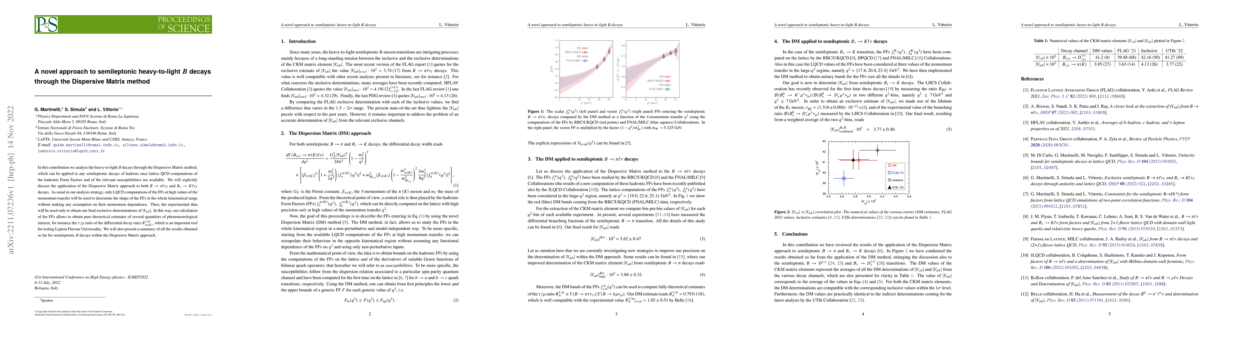 Thumbnail for A novel approach to semileptonic heavy-to-light $B$ decays through the
  Dispersive Matrix method