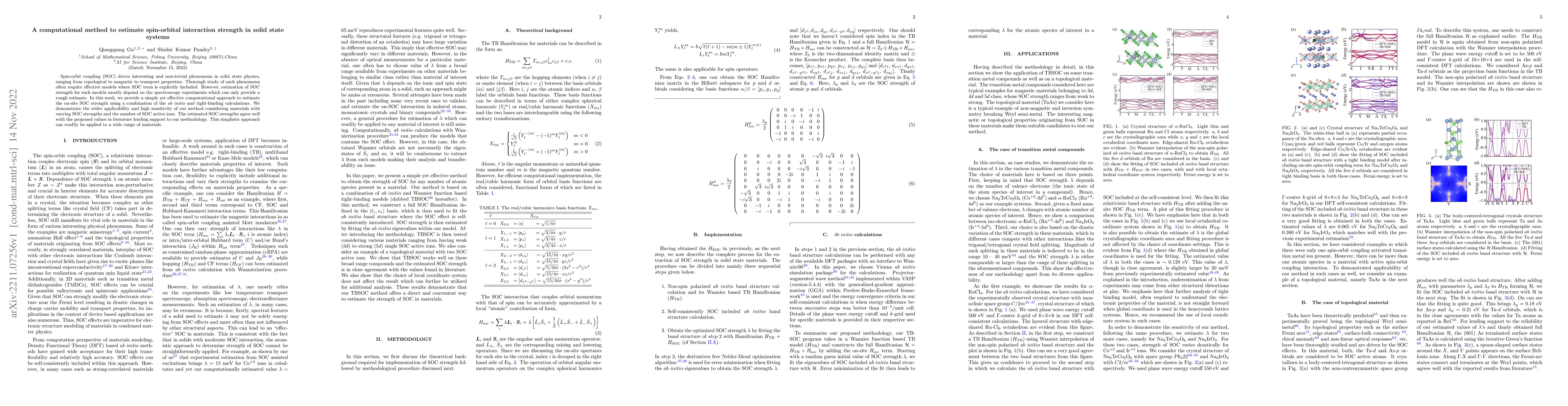 Thumbnail for A computational method to estimate spin-orbital interaction strength in
  solid state systems