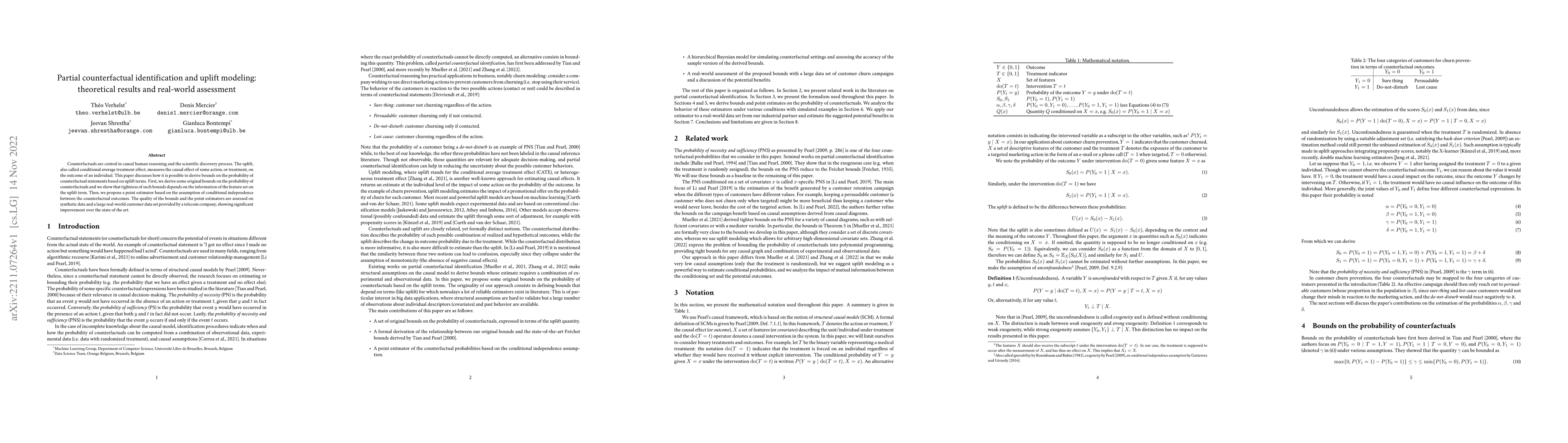 Thumbnail for Partial counterfactual identification and uplift modeling: theoretical
  results and real-world assessment