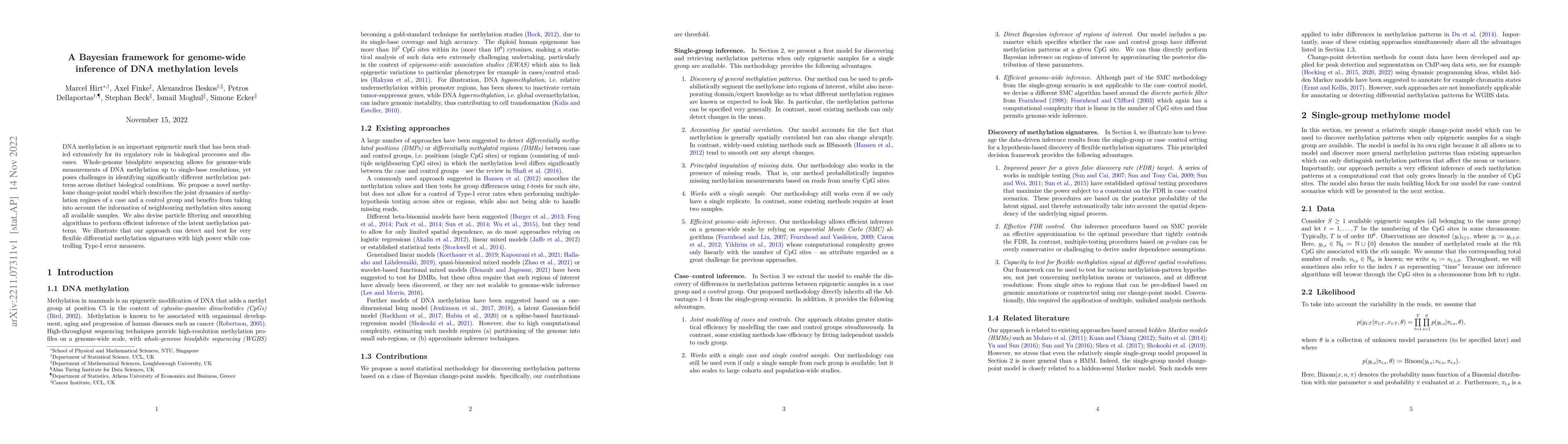Thumbnail for A Bayesian framework for genome-wide inference of DNA methylation levels