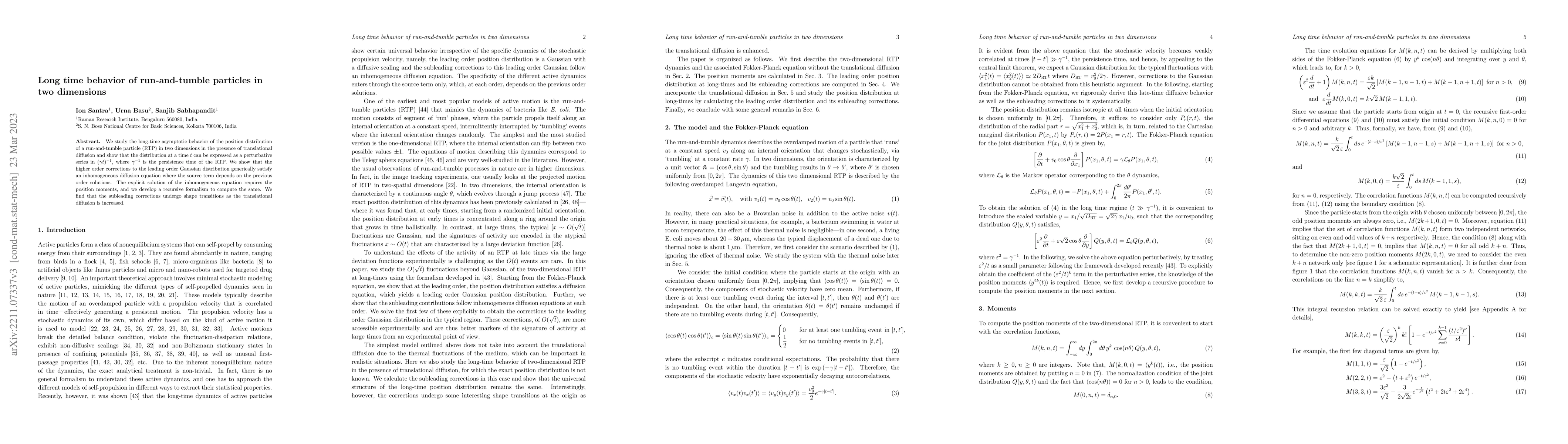 Thumbnail for Long time behavior of run-and-tumble particles in two dimensions