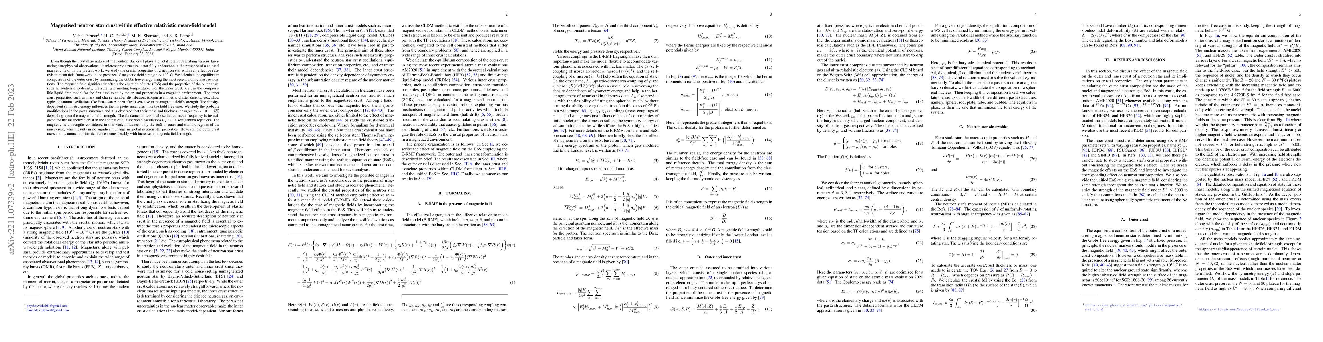 Thumbnail for Magnetised neutron star crust within effective relativistic mean-field
  model