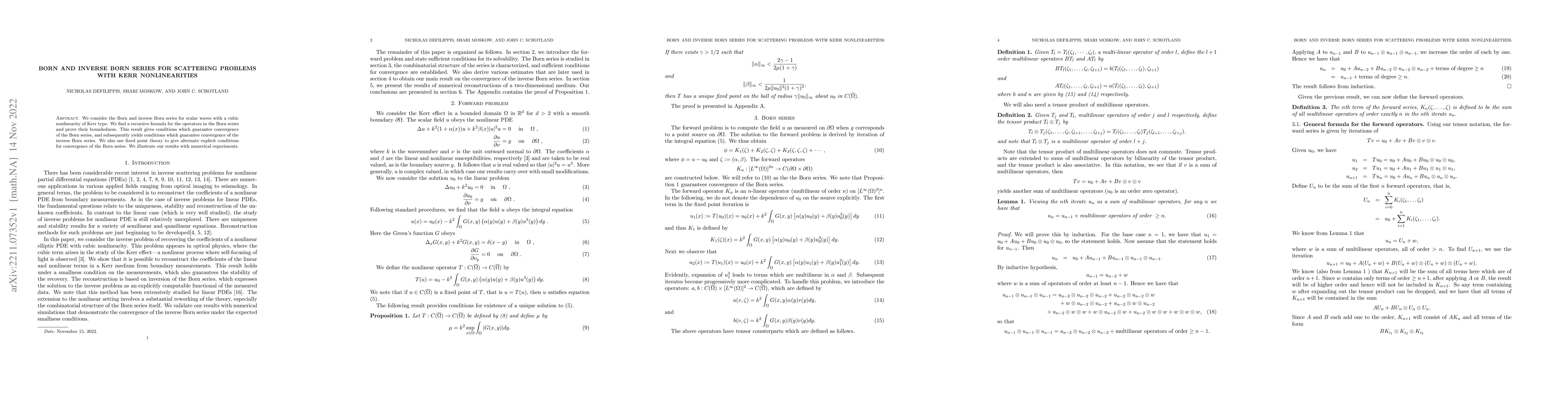 Thumbnail for Born and inverse Born series for scattering problems with Kerr
  nonlinearities