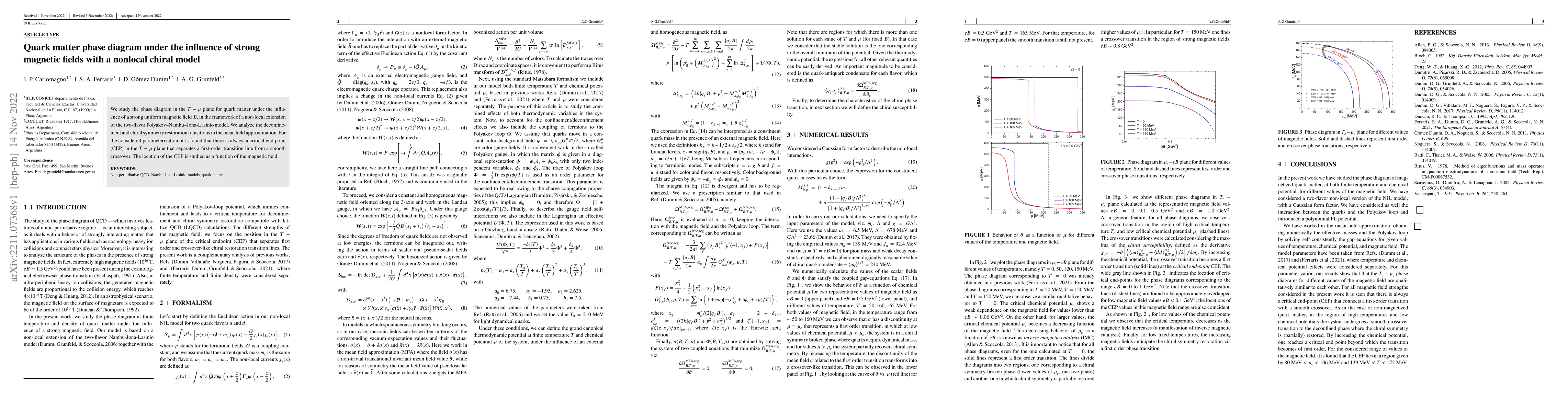 Thumbnail for Quark matter phase diagram under the influence of strong magnetic fields
  with a nonlocal chiral model