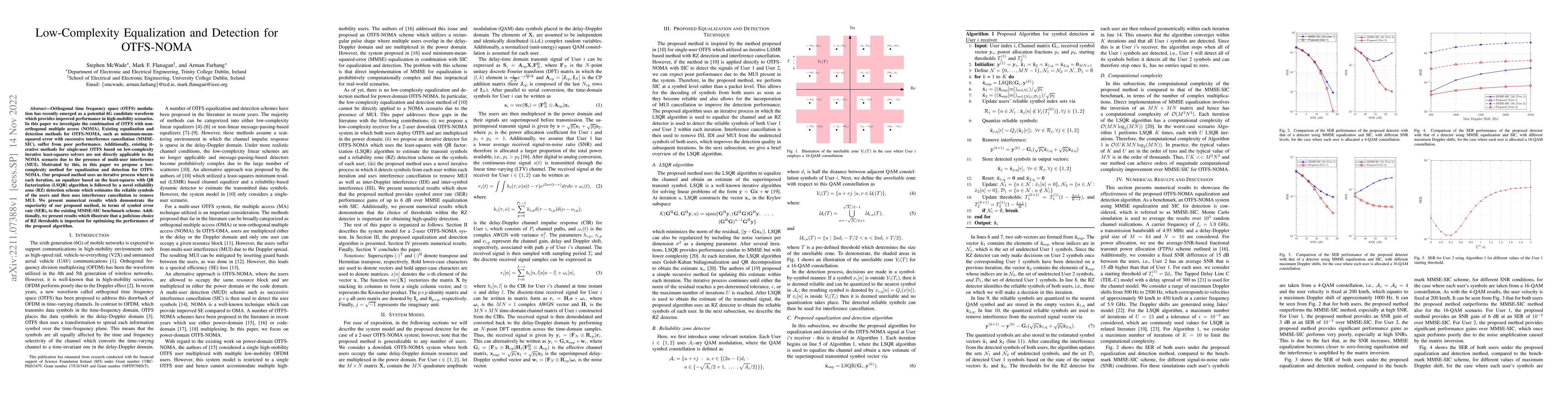 Thumbnail for Low-Complexity Equalization and Detection for OTFS-NOMA