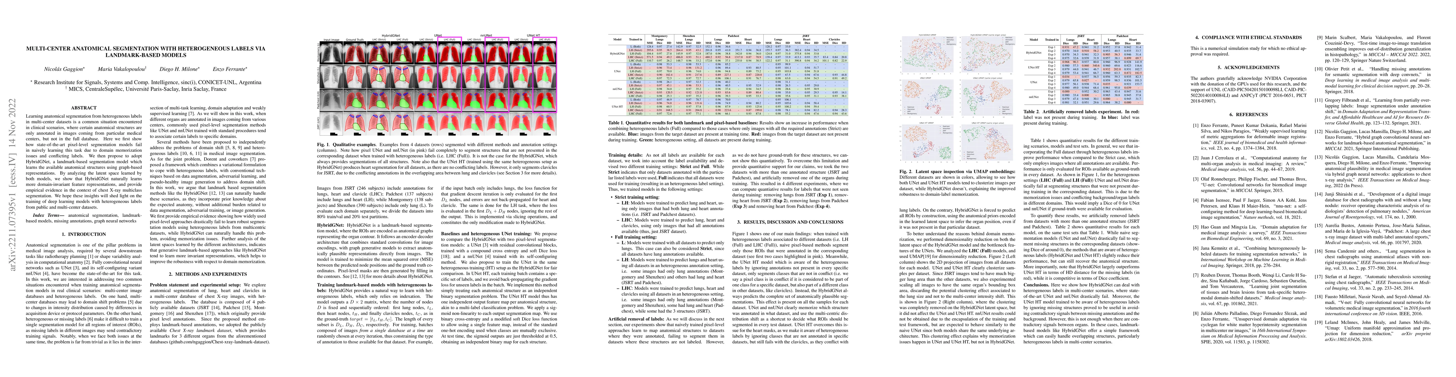 Thumbnail for Multi-center anatomical segmentation with heterogeneous labels via
  landmark-based models