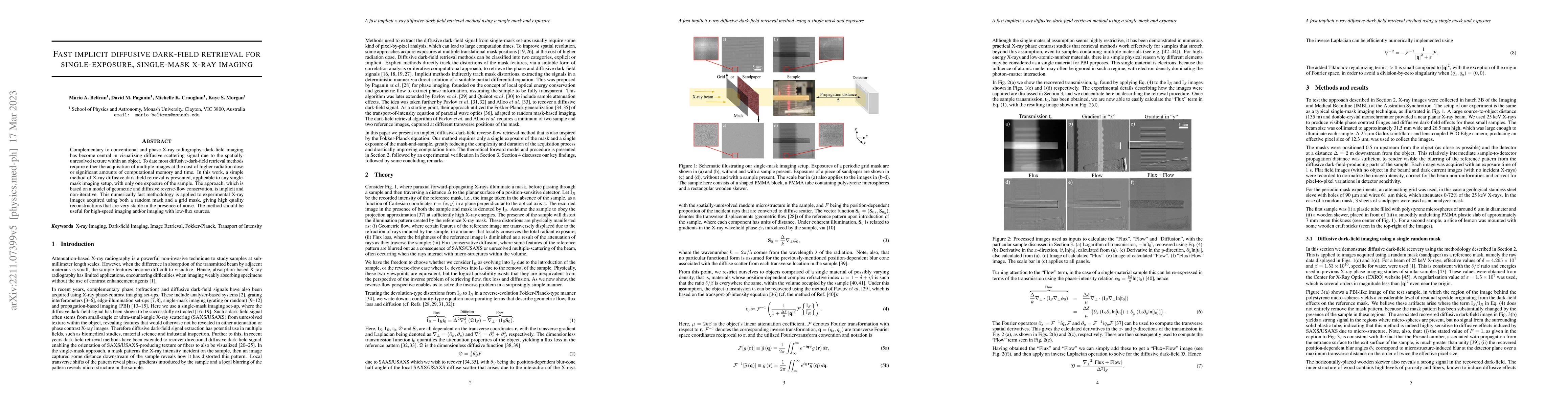 Thumbnail for Fast implicit diffusive dark-field retrieval for single-exposure,
  single-mask x-ray imaging