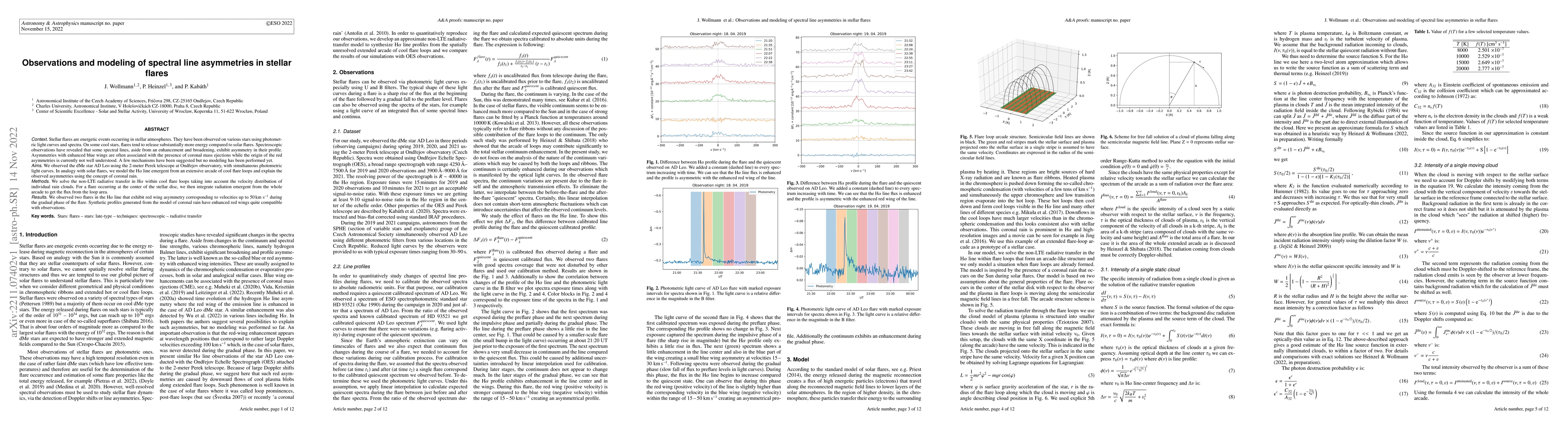 Thumbnail for Observations and modeling of spectral line asymmetries in stellar flares