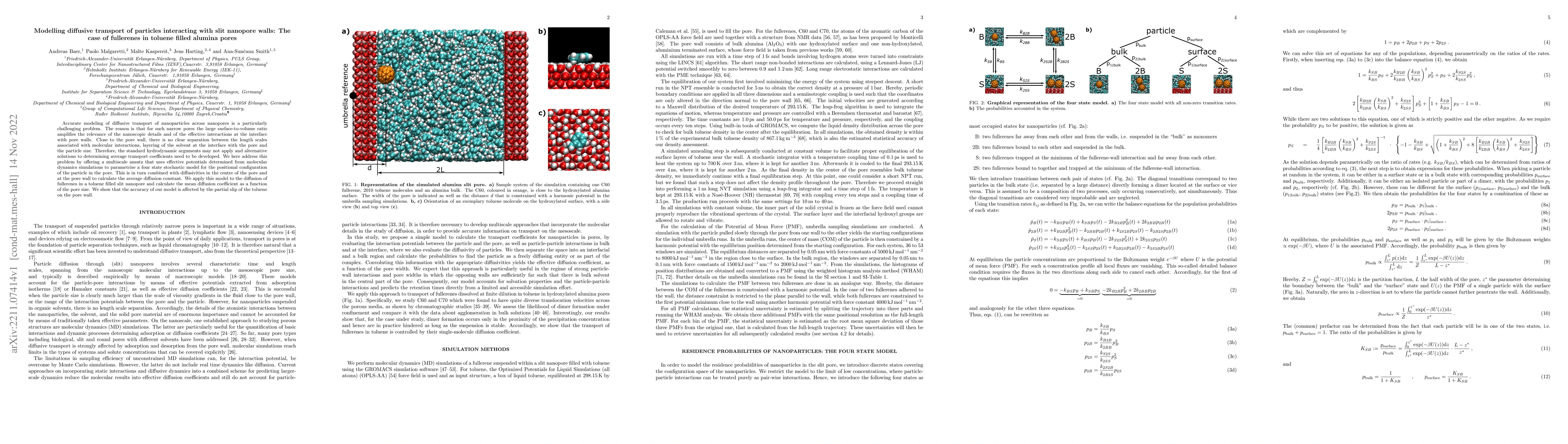 Thumbnail for Modelling diffusive transport of particles interacting with slit
  nanopore walls: The case of fullerenes in toluene filled alumina pores