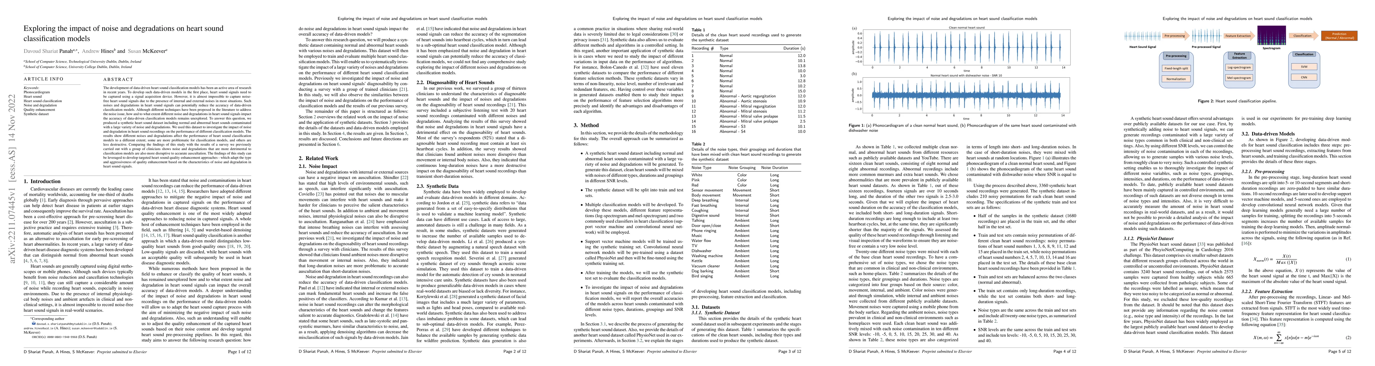 Thumbnail for Exploring the Impact of Noise and Degradations on Heart Sound
  Classification Models