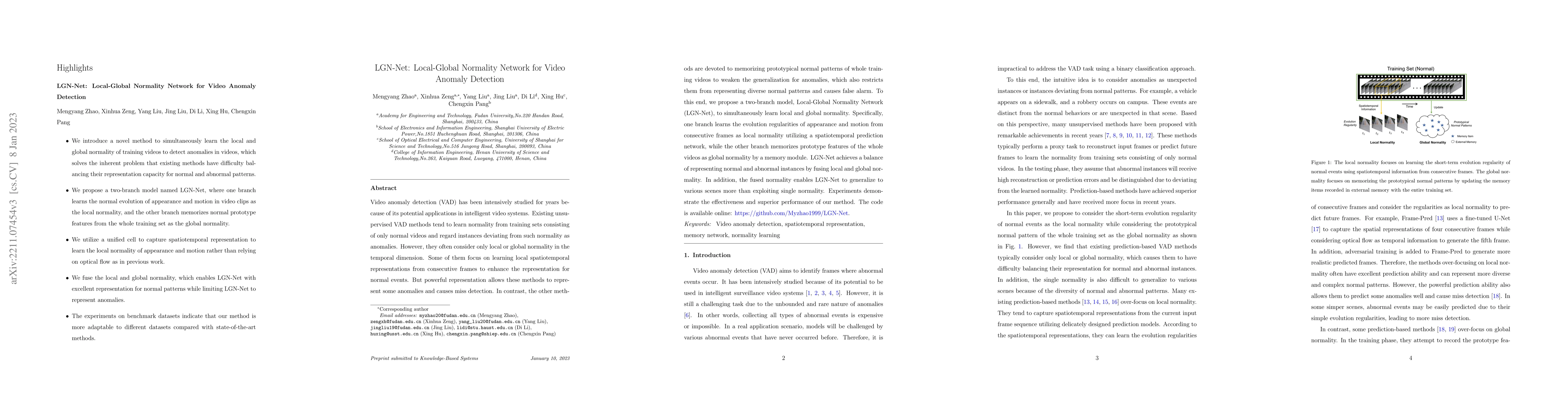 Thumbnail for LGN-Net: Local-Global Normality Network for Video Anomaly Detection