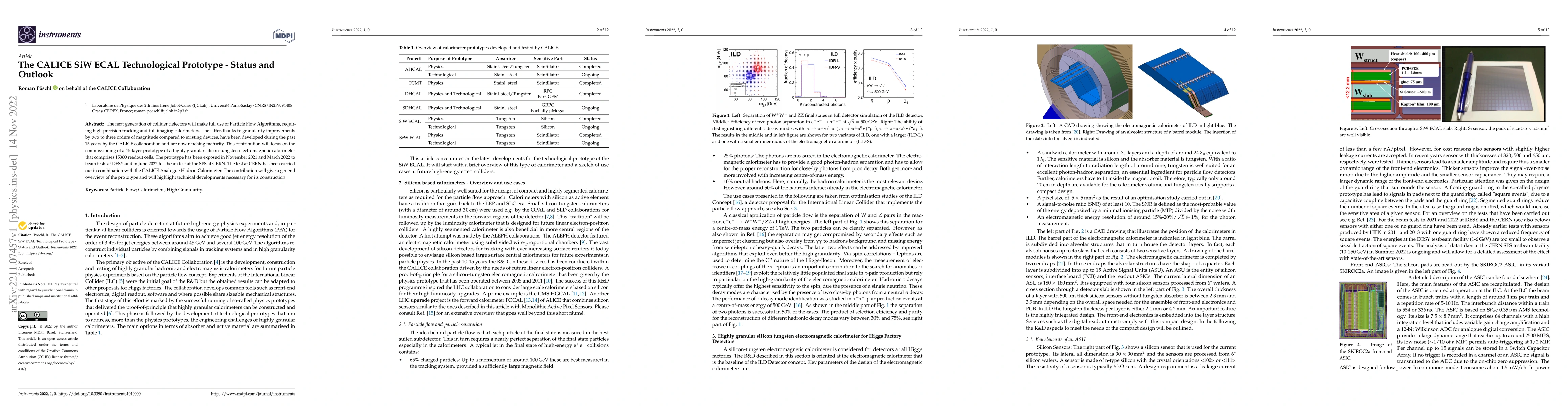 Thumbnail for The CALICE SiW ECAL Technological Prototype -- Status and Outlook