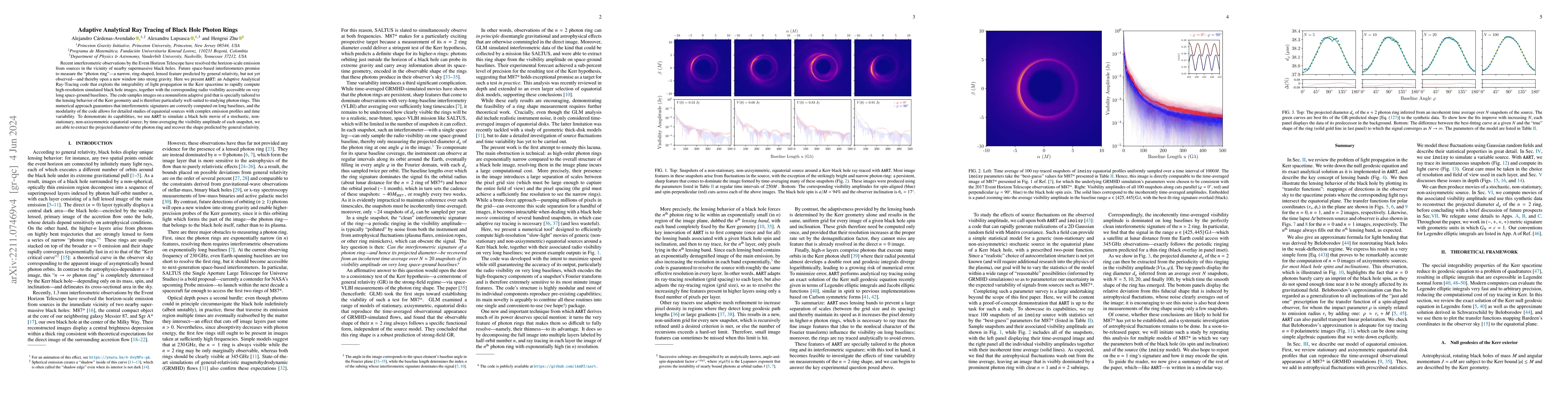 Thumbnail for Adaptive Analytical Ray Tracing of Black Hole Photon Rings
