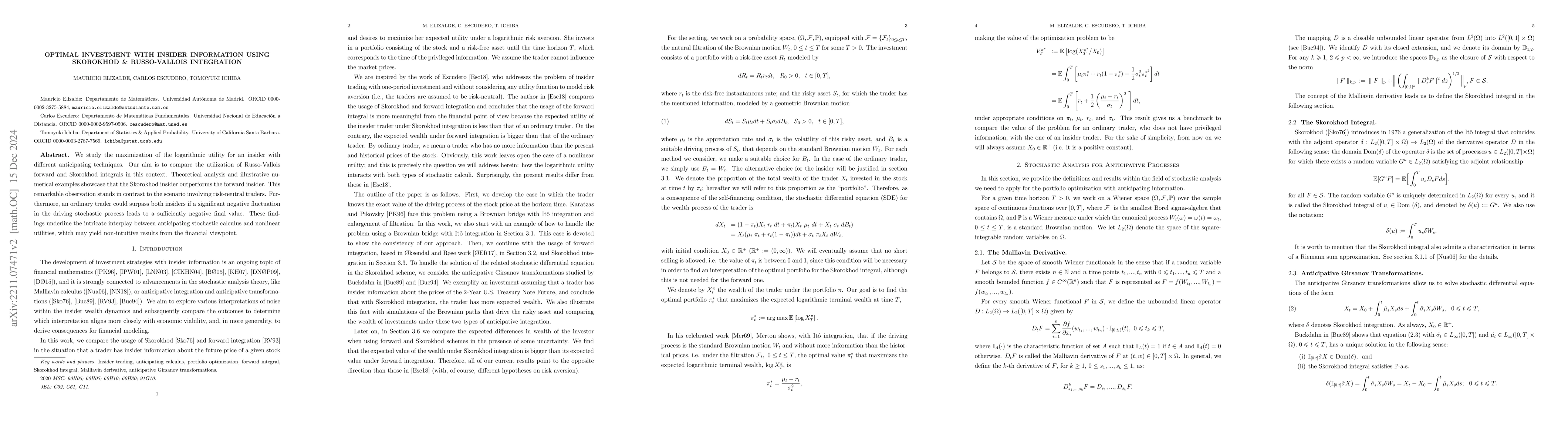 Thumbnail for Optimal investment with insider information using Skorokhod &
  Russo-Vallois integration
