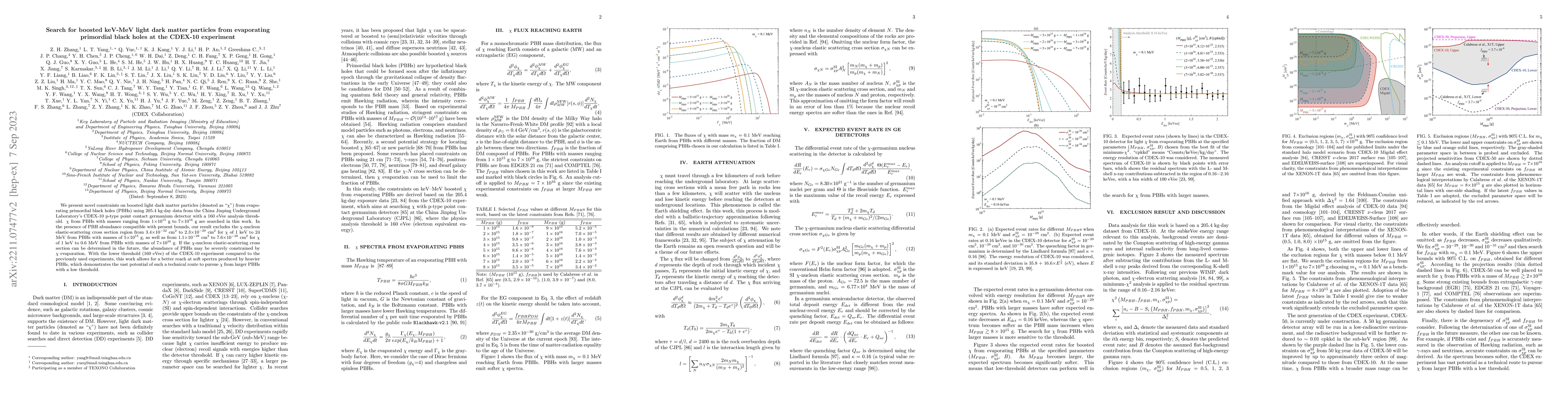 Thumbnail for Search for boosted keV-MeV light dark matter particles from evaporating
  primordial black holes at the CDEX-10 experiment